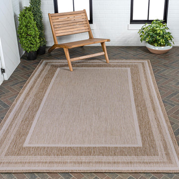 Beckett Classic Casual Border Stripe Indoor/Outdoor Area Rug